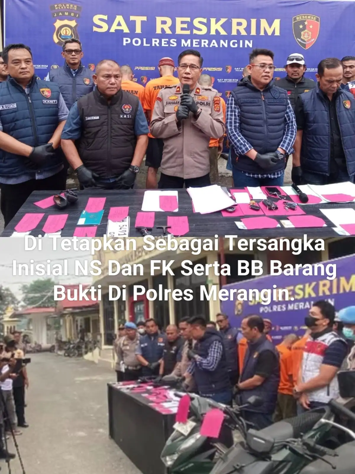 Dua Tersangka Kasus Penggelapan Uang Milik PT.Kurnia Merangin Jaya (KMB)  Telah Di Amankan Polres Merangin.